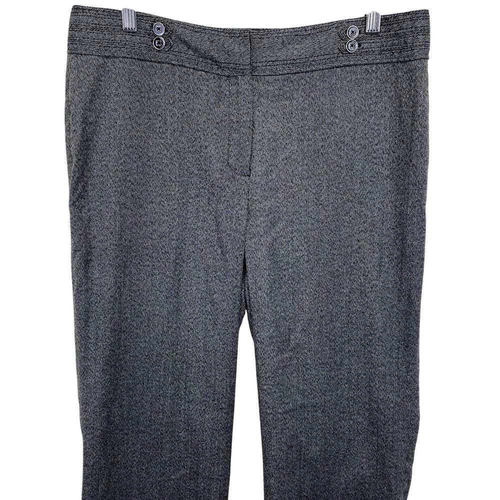 Dressbarn Herringbone Dress Pants Womens 14 Grey Straight Leg Professional